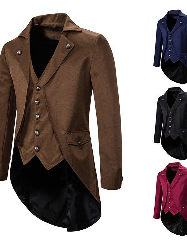 Men's elegant suit coat with asymmetric cut and fine details Lisslune
