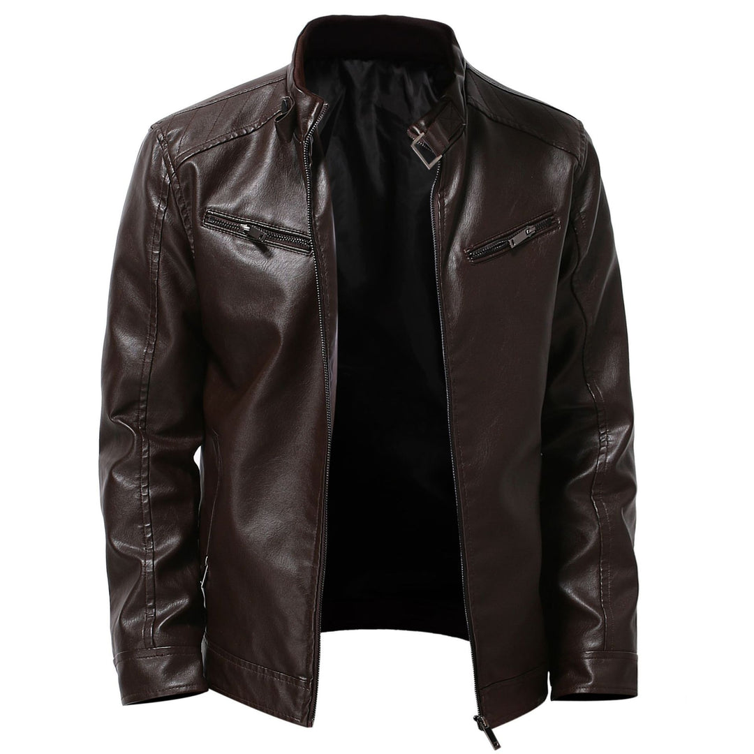 Men's stylish motorcycle jacket with asymmetrical zipper and high-quality details Lisslune