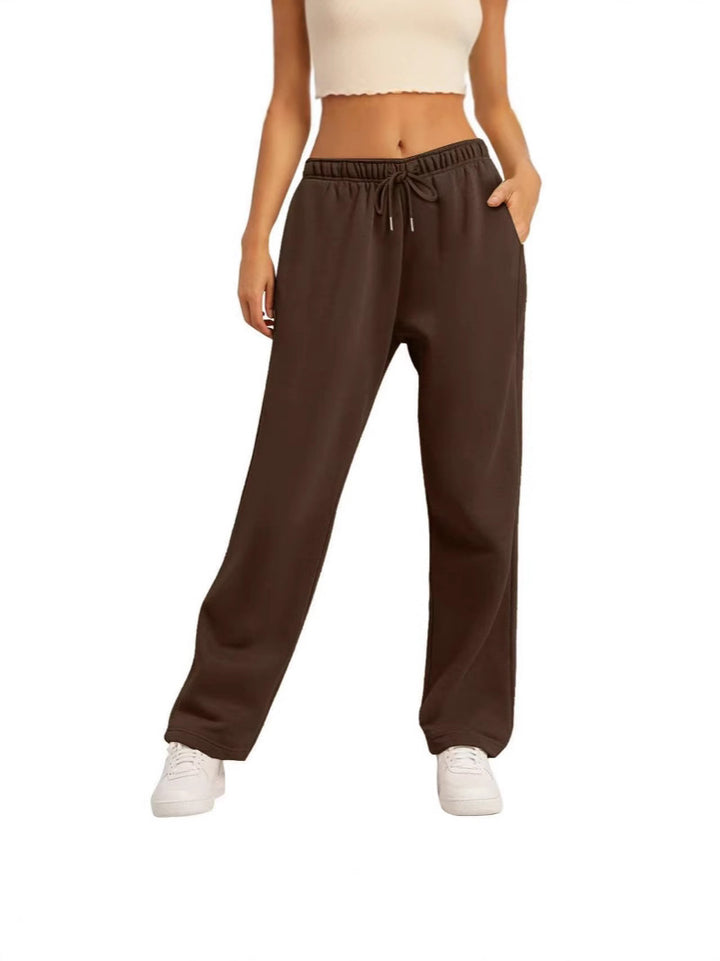 Women's wide casual pants with elastic waistband and practical side pockets Lisslune 1773783716