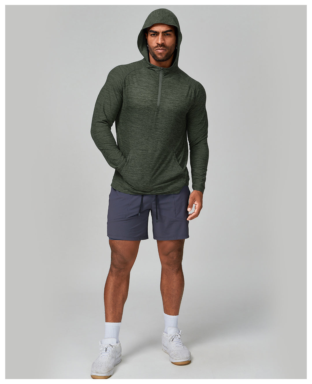Men's Sporty Long Sleeve Shirt with Hood Lisslune