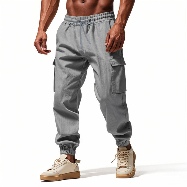 Men's cargo pants with elastic waistband and practical side pockets Lisslune 1760050836