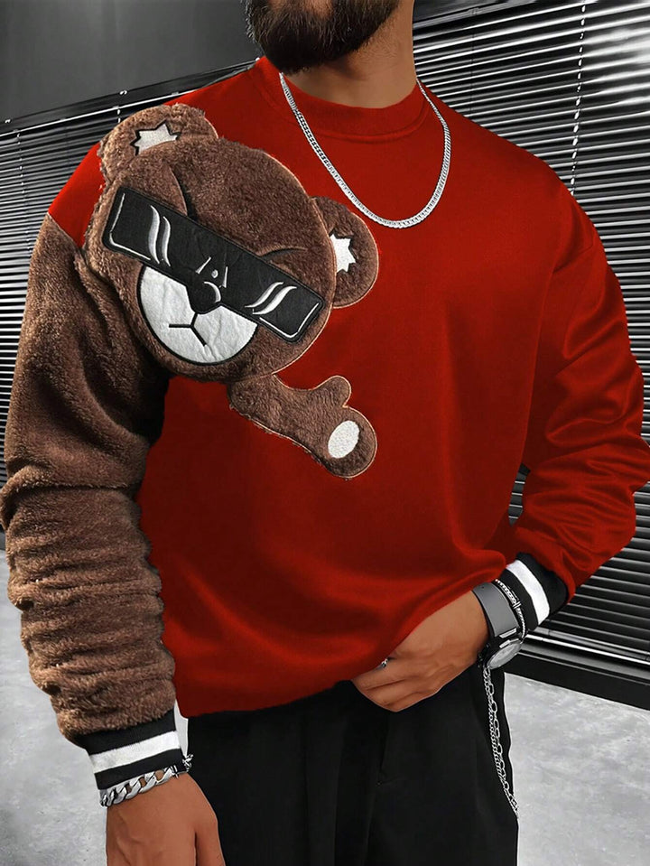 Men's Sweatshirt with Cozy Bear Motif Lisslune