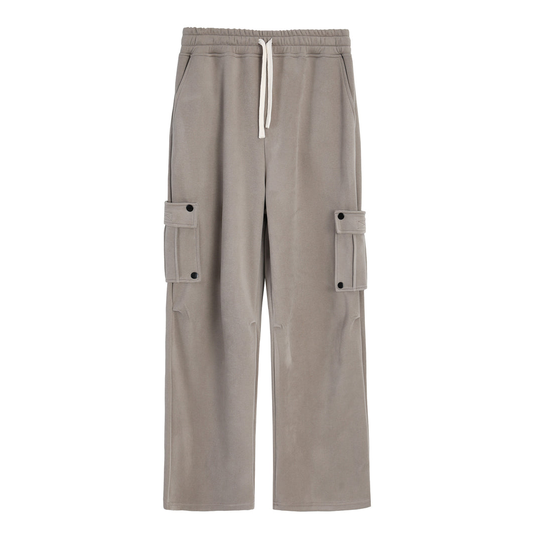Men's Cargo Jogging Pants with Side Pockets and Elastic Waistband Lisslune