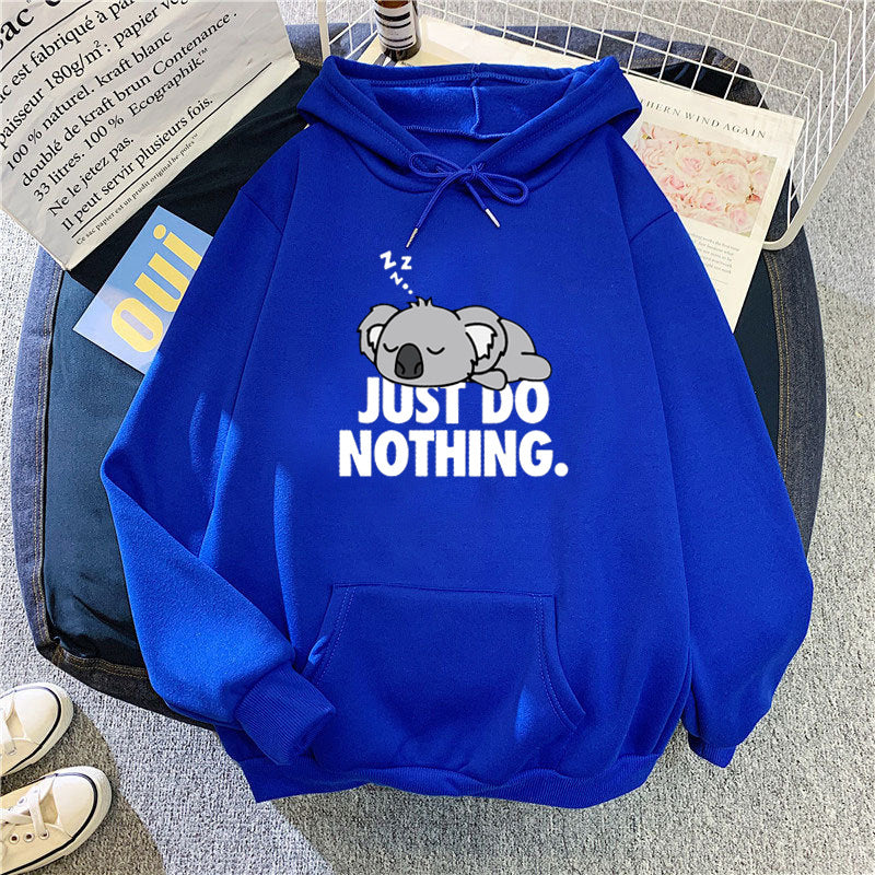 Women's hoodie with playful koala design and motivational lettering Lisslune