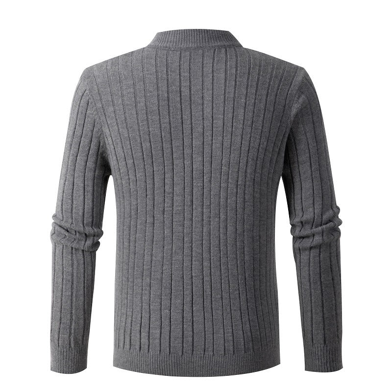 Men's fine knit sweater with stand-up collar Lisslune