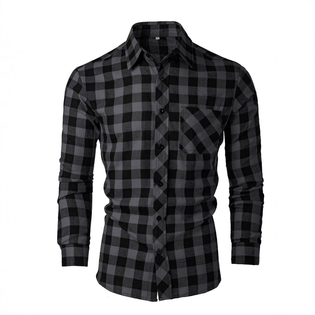 Men's Checked Flannel Shirt Lisslune