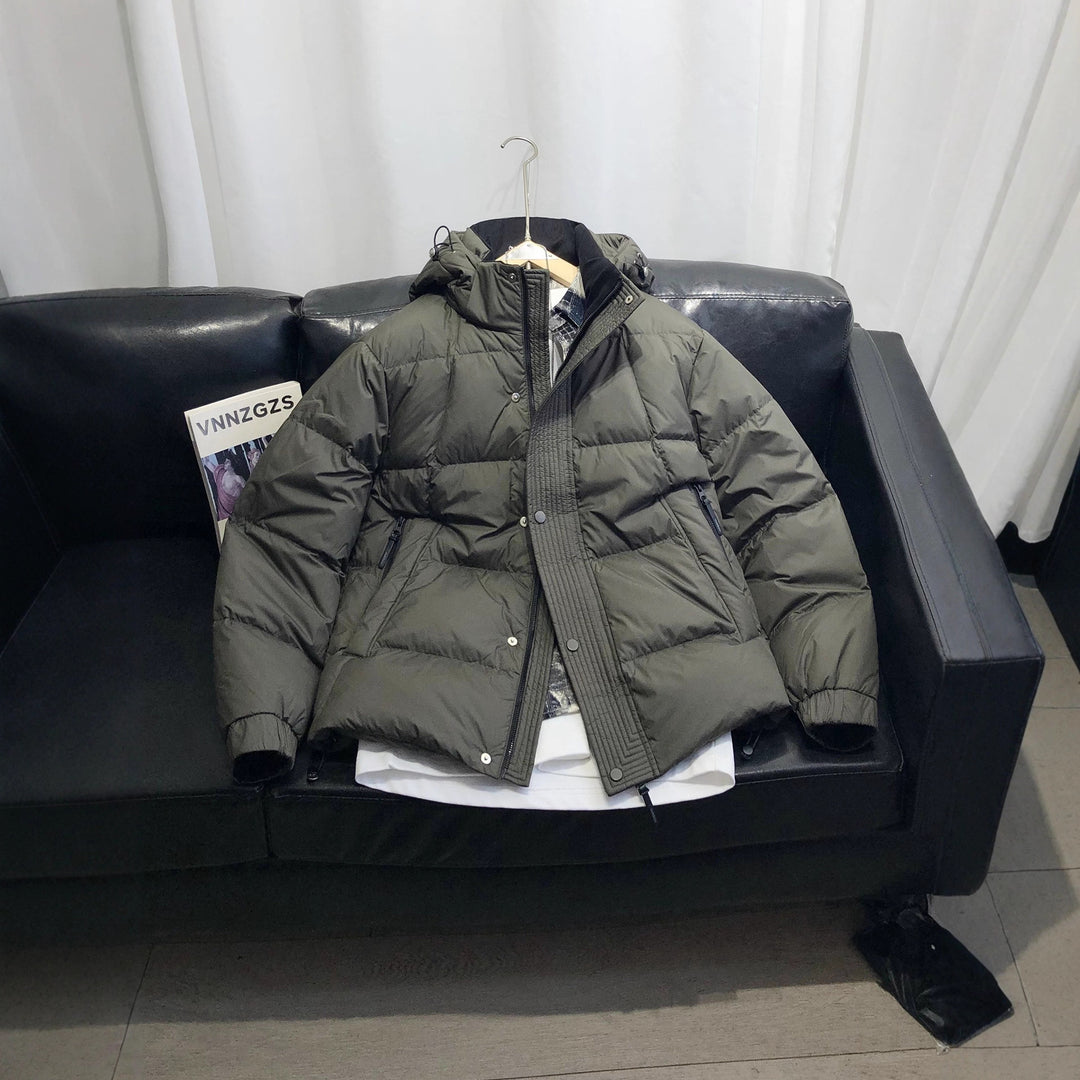 Men's Warm and Insulated Quilted Jacket with Adjustable Hood Design Lisslune