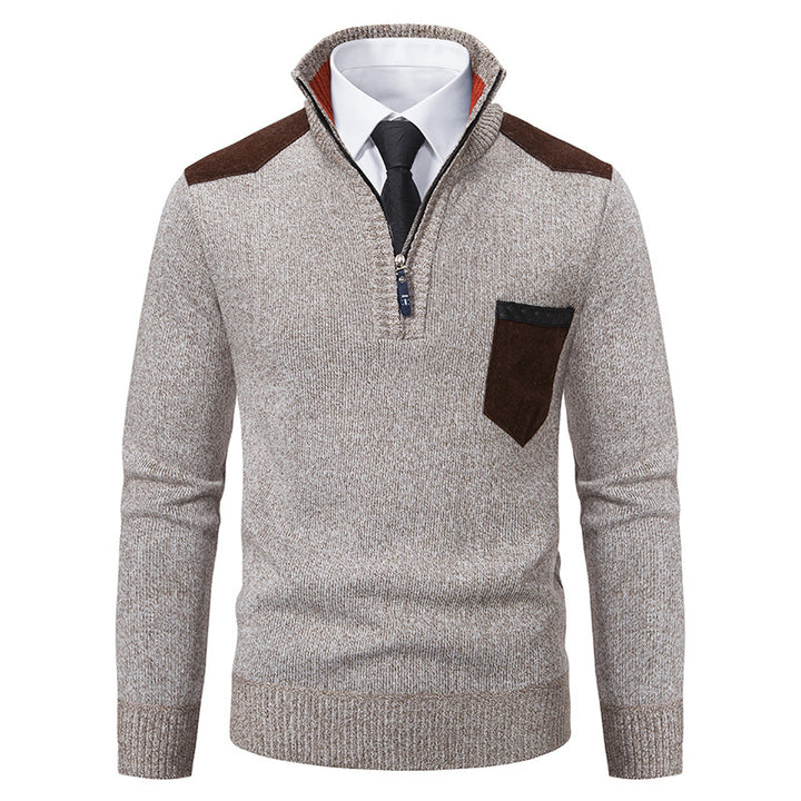 Men's stylish sweater with short zipper and elegant details Lisslune