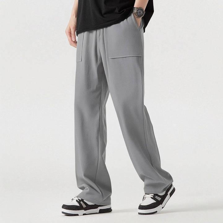 Men's Comfortable Cargo Pants with Practical Pockets and Elastic Waistband Lisslune