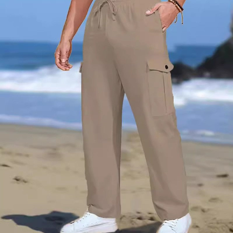 Men's cargo pants with side pockets and adjustable waistband Lisslune