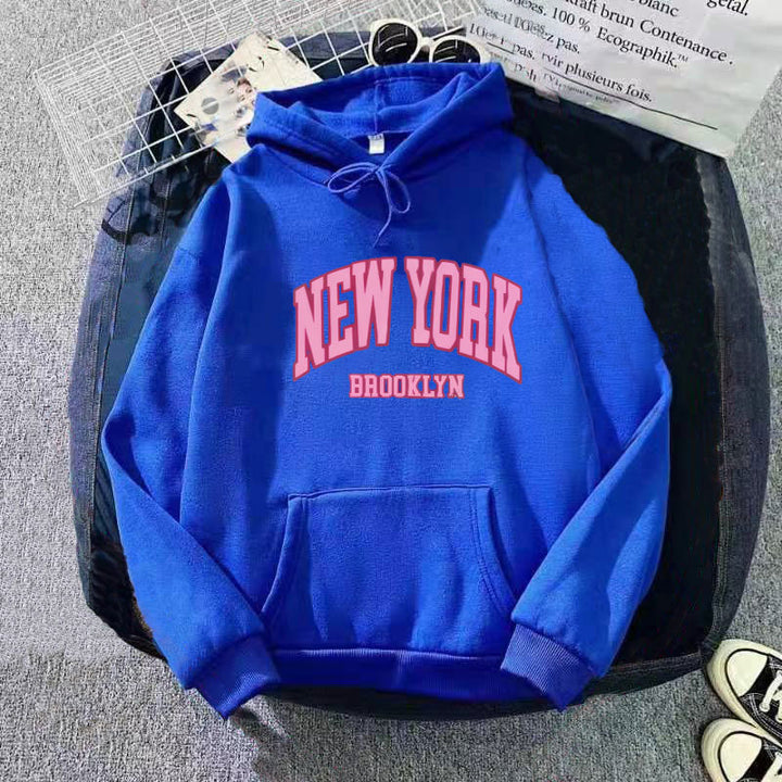 Women's hoodie with trendy New York Brooklyn print Lisslune