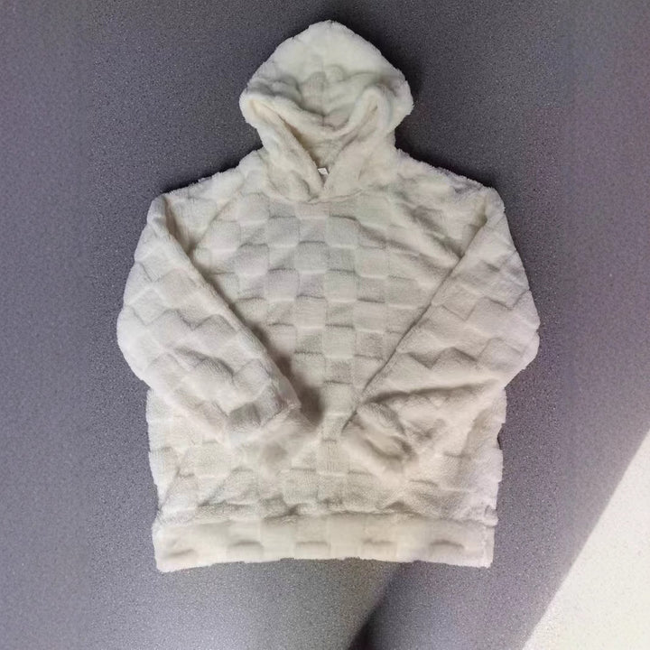 Men's cozy fleece hoodie with textured surface Lisslune