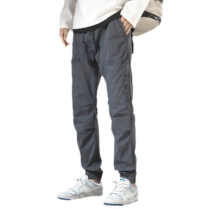 Men's cargo pants with elastic waistband and practical side pockets Lisslune