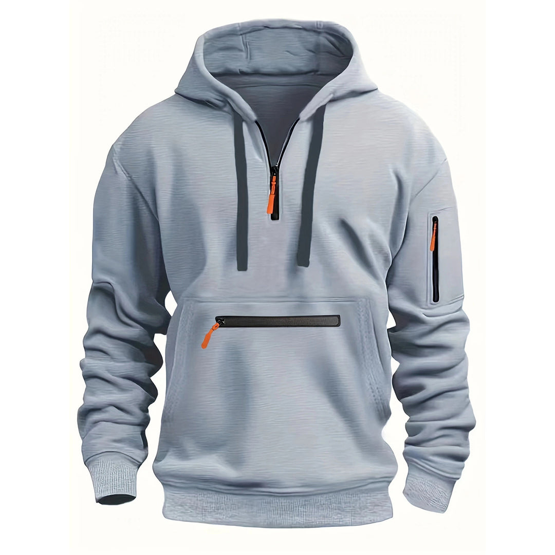 Men's practical zip hoodie with reflective details and various pockets Lisslune