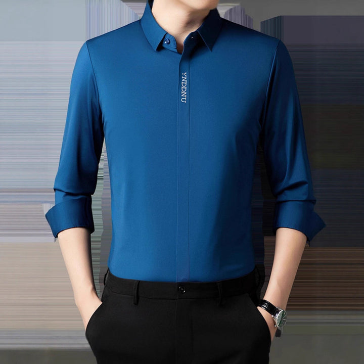 Men's Long Sleeve Shirt with Elegant Satin Finish Lisslune