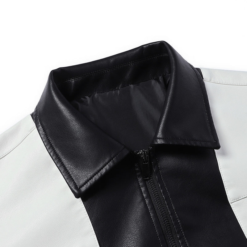 Men's Stylish Synthetic Leather Jacket In Sporty Design Lisslune
