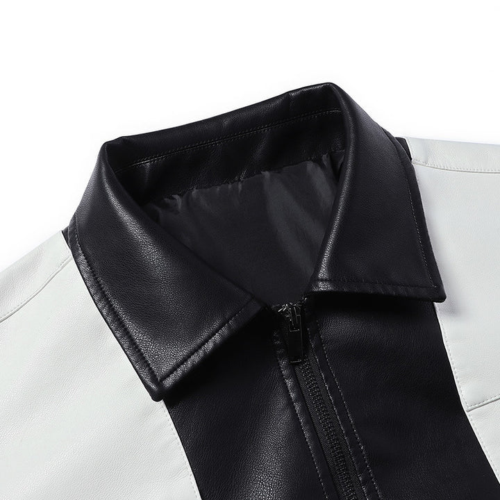 Men's Stylish Synthetic Leather Jacket In Sporty Design Lisslune