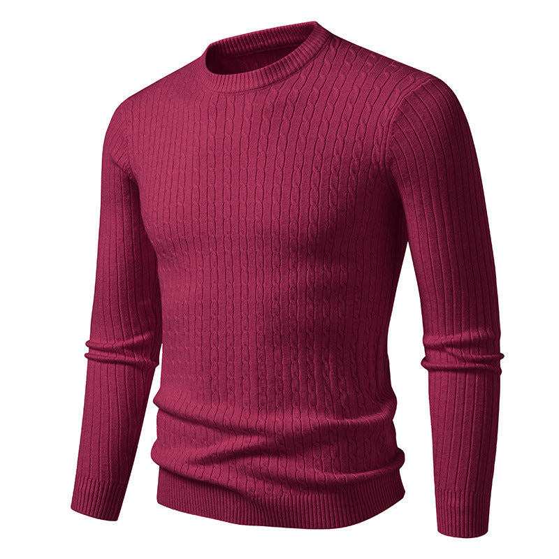 Men's fine knit pullover with textured cable pattern Lisslune