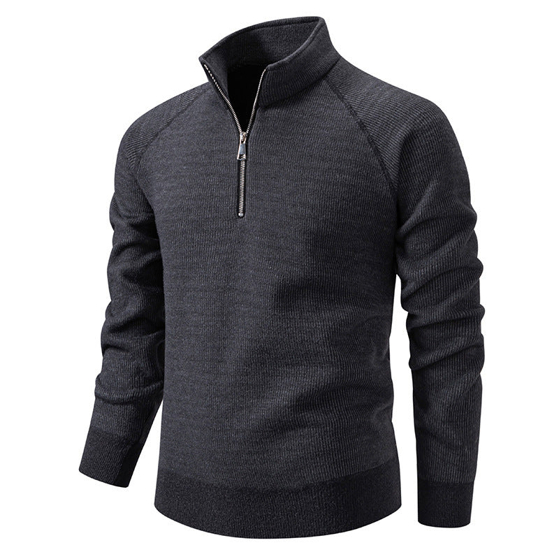 Men's turtleneck sweater with modern zipper and textured design Lisslune