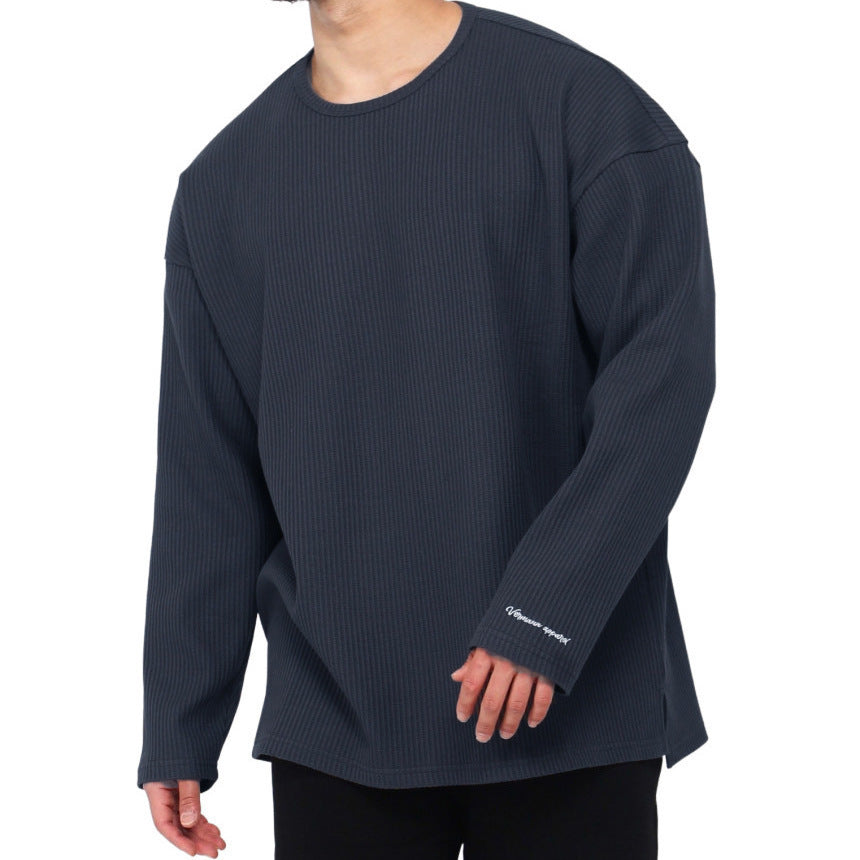 Men's long sleeve shirt with textured rib pattern and modern fit Lisslune