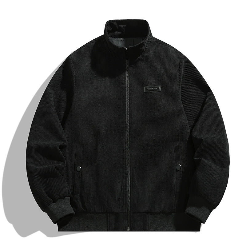 Men's cord jacket with high collar and practical pockets Lisslune