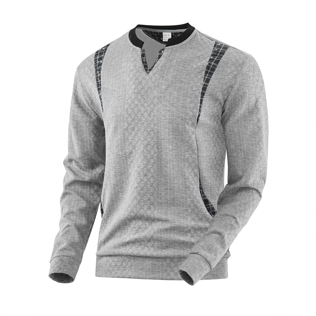 Men's knitted sweater with fashionable check elements Lisslune