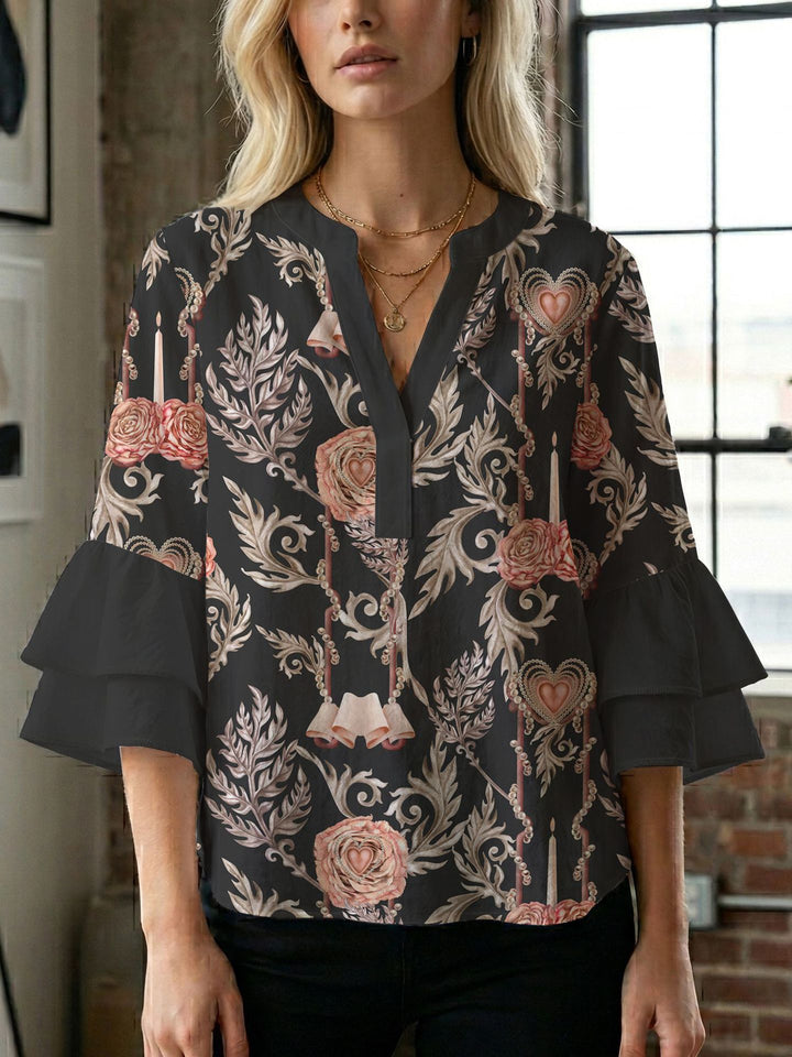 Ladies blouse with beautiful floral design Lisslune