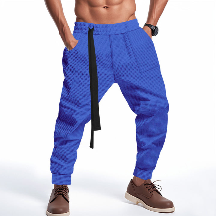 Men's casual fabric trousers with functional pockets and practical drawstring Lisslune