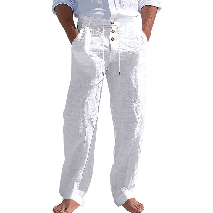 Men's elegant fabric trousers with adjustable drawstring and practical pockets Lisslune