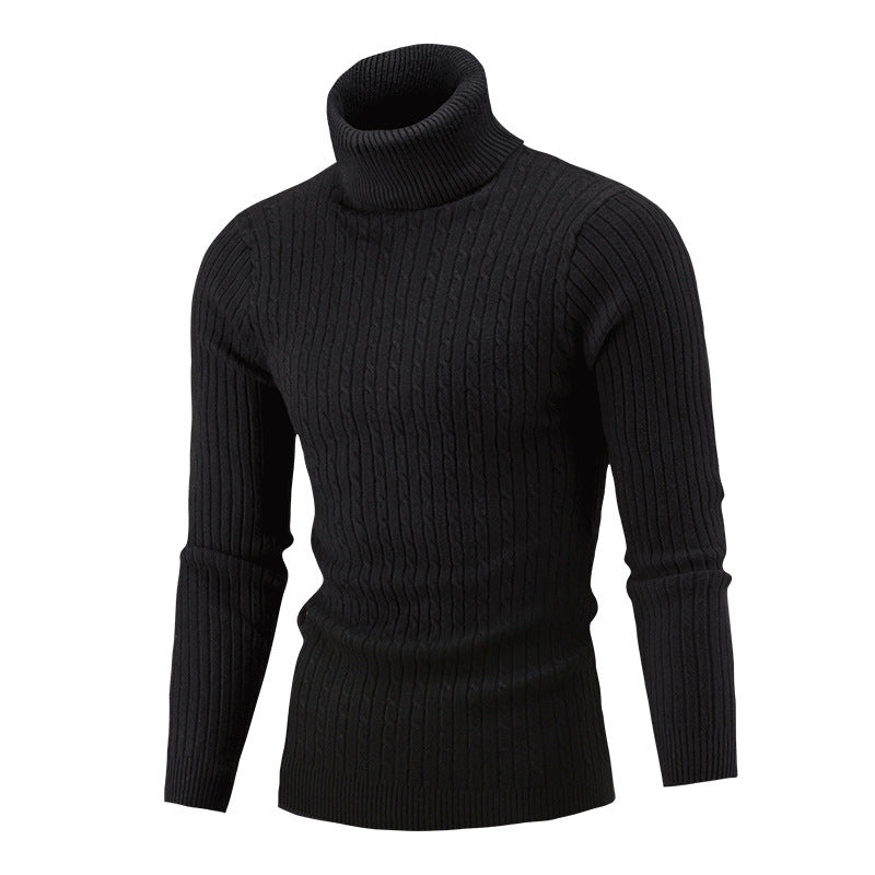 Men's turtleneck sweater in classic rib pattern Lisslune