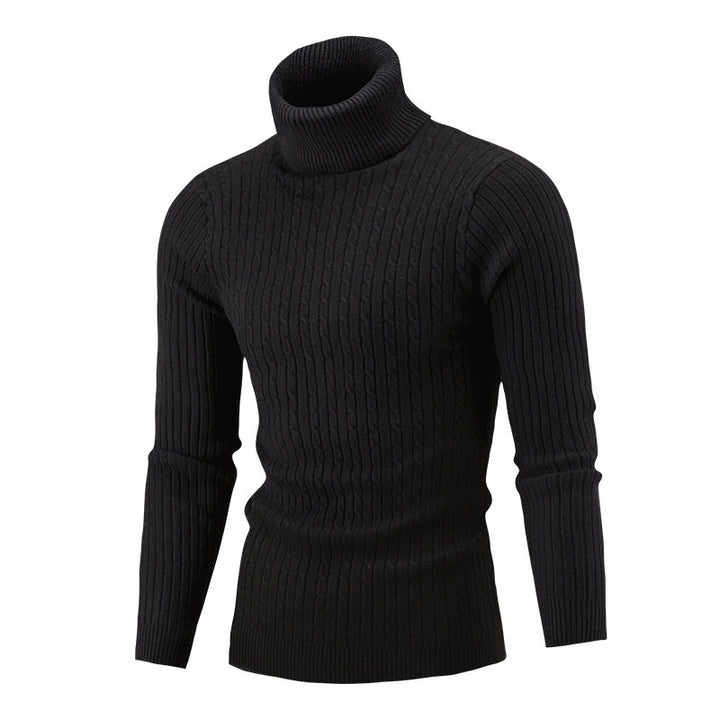 Men's turtleneck sweater in classic rib pattern Lisslune