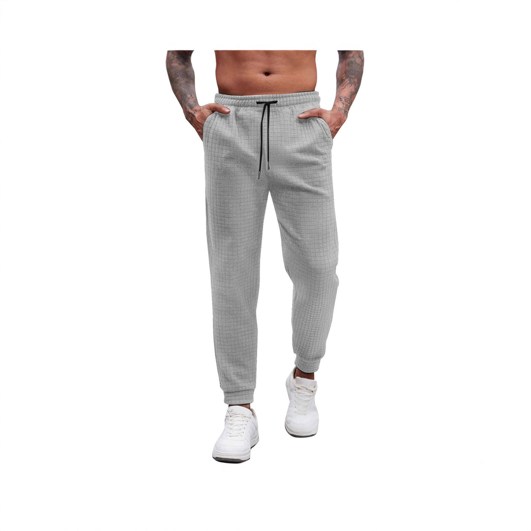 Men's Comfortable Sweatpants with Textured Design and Elastic Waistband Lisslune