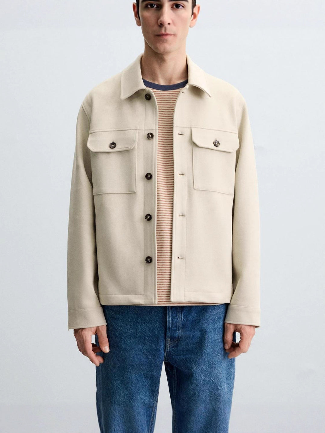Men's stylish overshirt jacket with sturdy chest pockets and practical snap buttons Lisslune