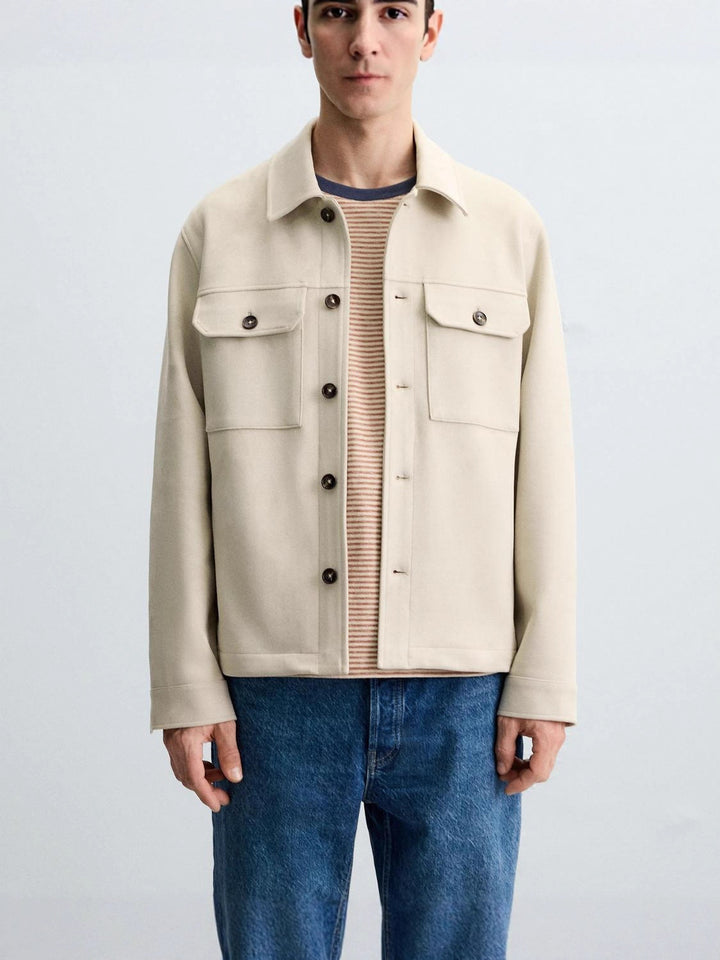 Men's stylish overshirt jacket with sturdy chest pockets and practical snap buttons Lisslune