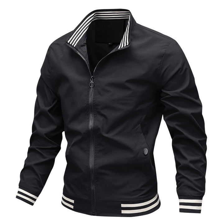Men's sporty transitional jacket with striped collar Lisslune