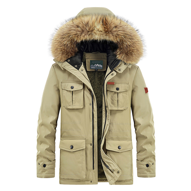Men's Parka Jacket with Removable Hood and Padded Lining Lisslune