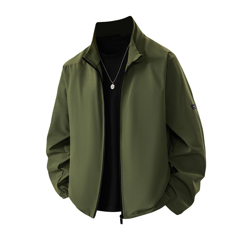 Men's Sporty Transitional Jacket with High Collar and Practical Pockets Lisslune
