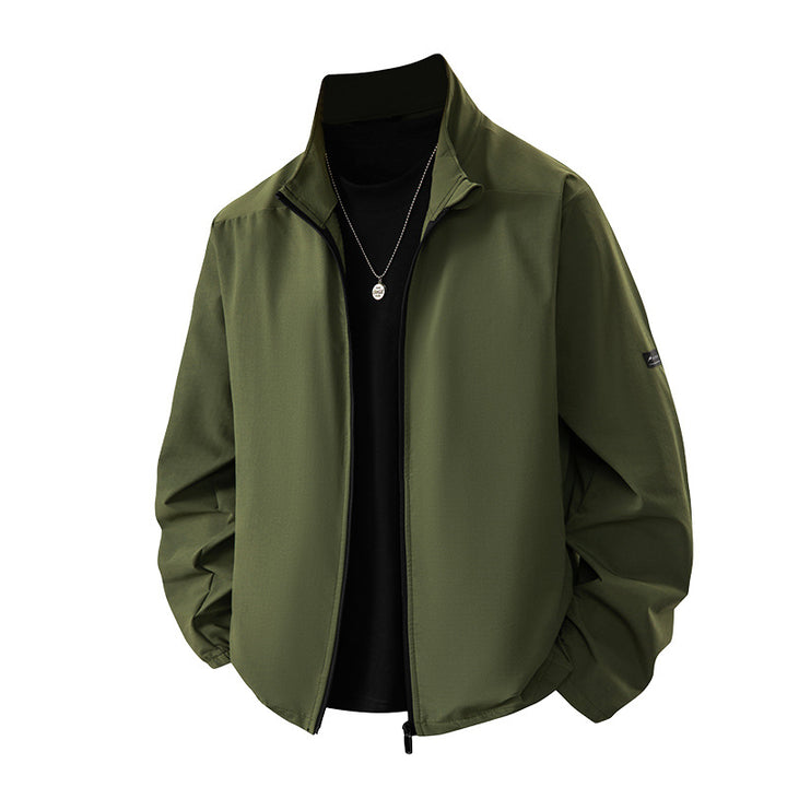 Men's Sporty Transitional Jacket with High Collar and Practical Pockets Lisslune