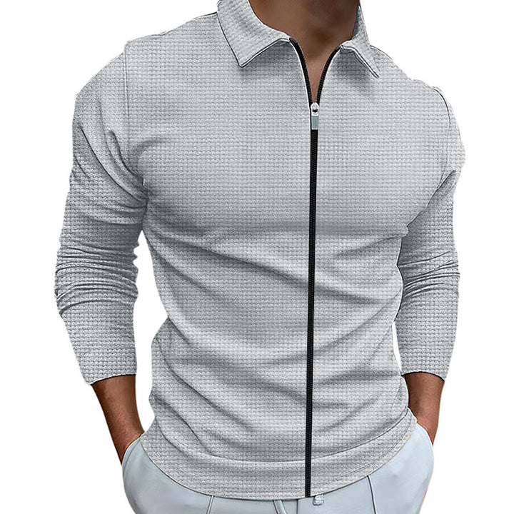 Men's functional pullover with zipper and textured design Lisslune