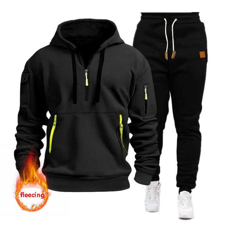 Men's Sports Hoodie Set with Functional Pockets and Breathable Properties Lisslune