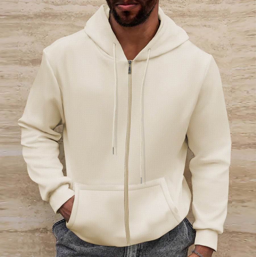 Men's hooded sweatshirt with zipper and practical pockets Lisslune