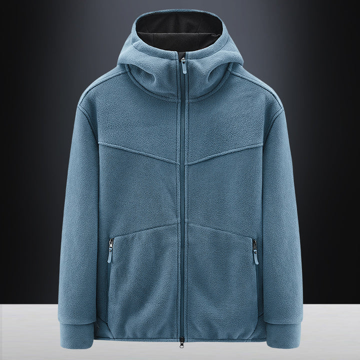 Men's Fleece Jacket with Ergonomic Cut and Practical Zip Pockets Lisslune