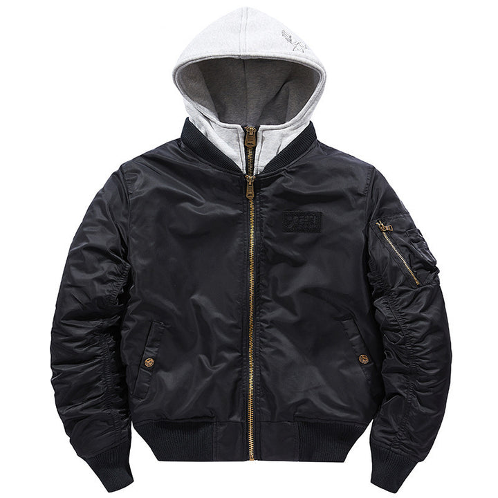 Men's stylish bomber jacket with removable hood Lisslune