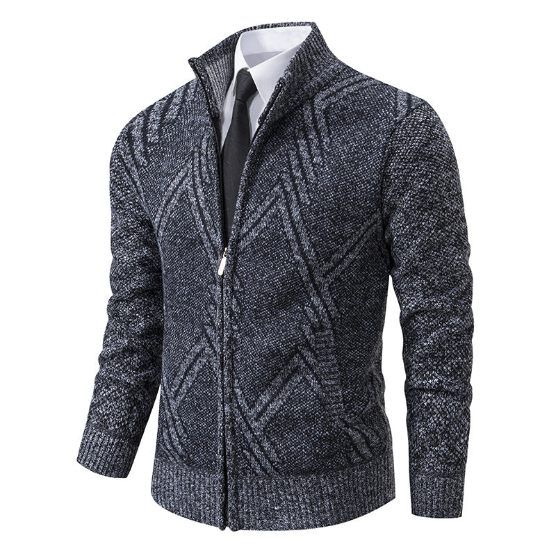 Men's Fashion Knit Pullover with Stand-Up Collar Lisslune