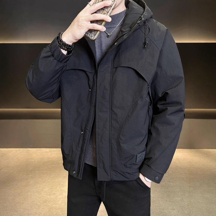 Men's Unique Transitional Jacket with Functional Hood Design Lisslune