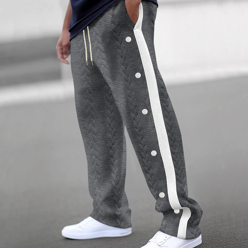 Men's sporty leisure trousers in modern design with side button placket Lisslune