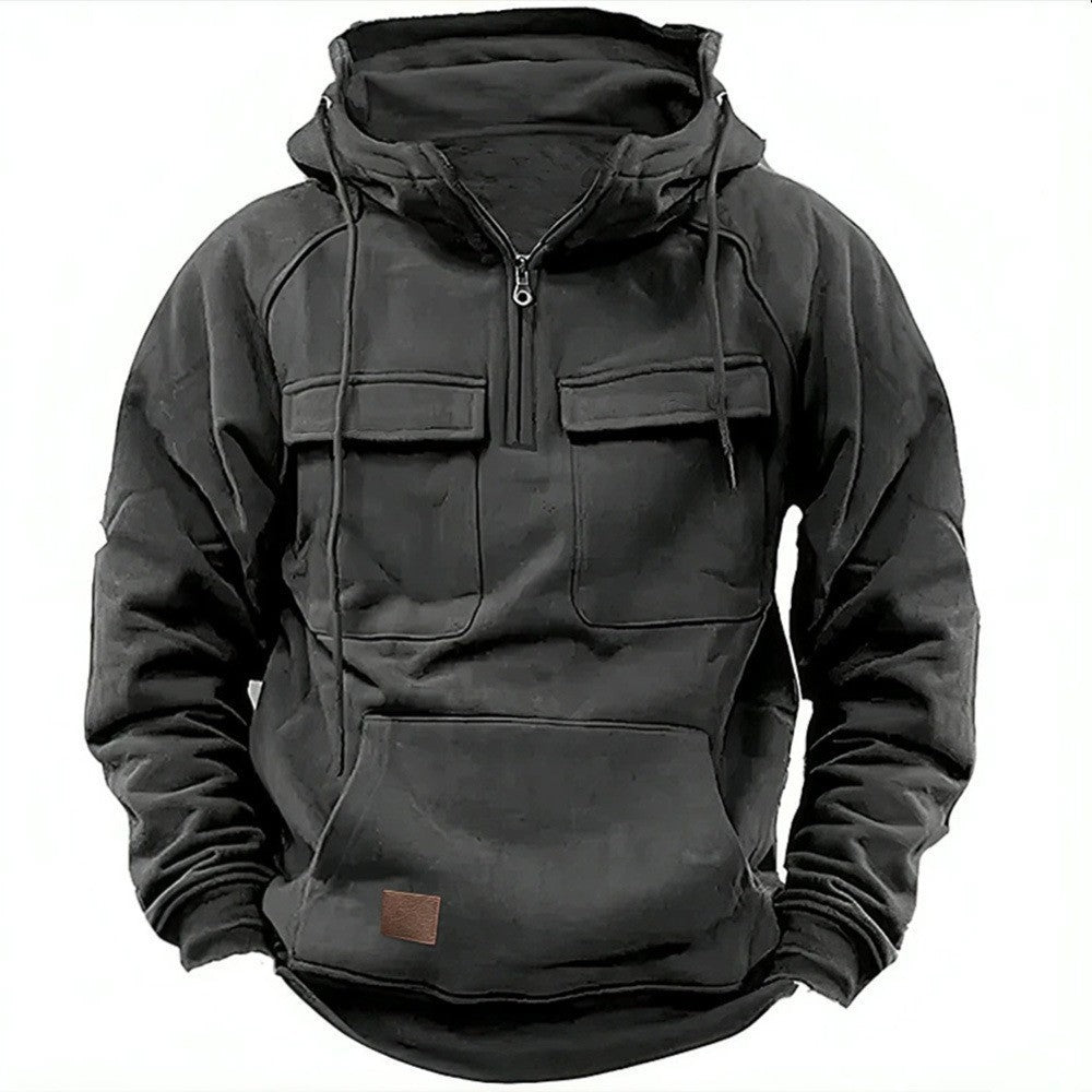 Men's stylish hoodie with functional pockets and modern zip Lisslune