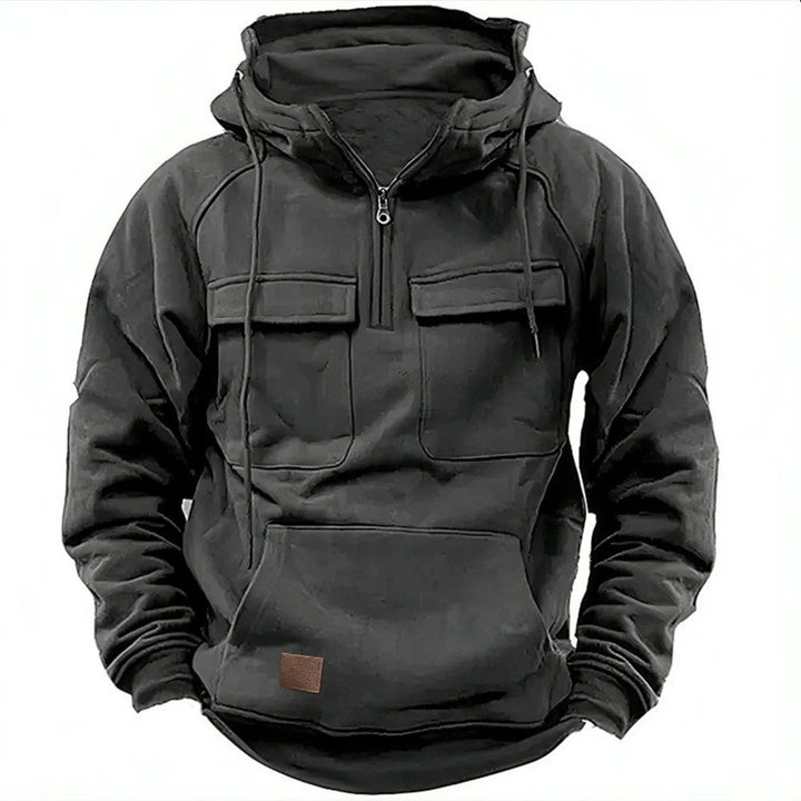 Men's stylish hoodie with functional pockets and modern zip Lisslune