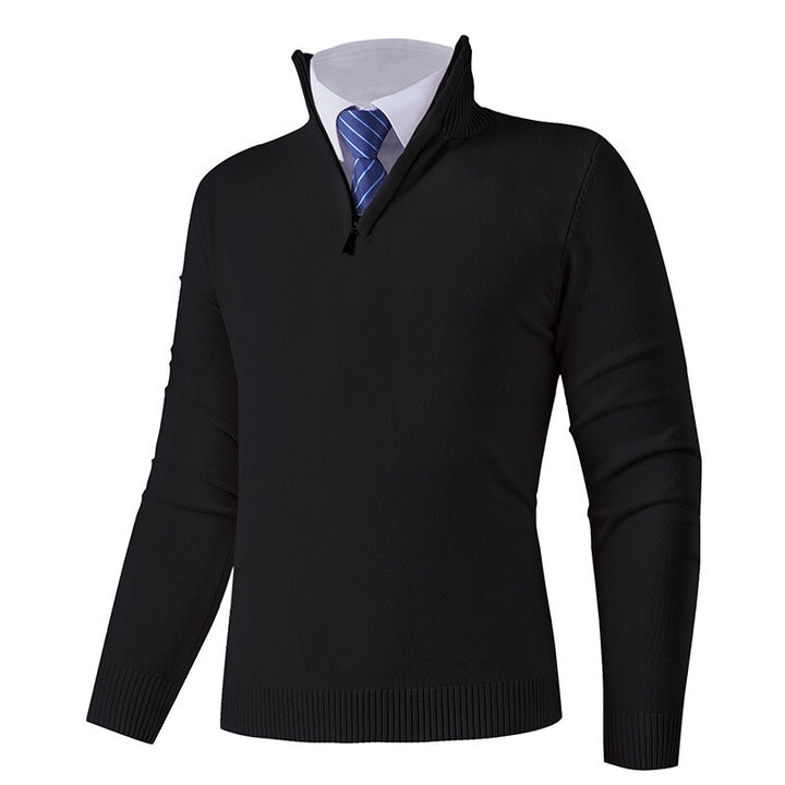 Men's knitted sweater with modern zipper and elastic hem Lisslune