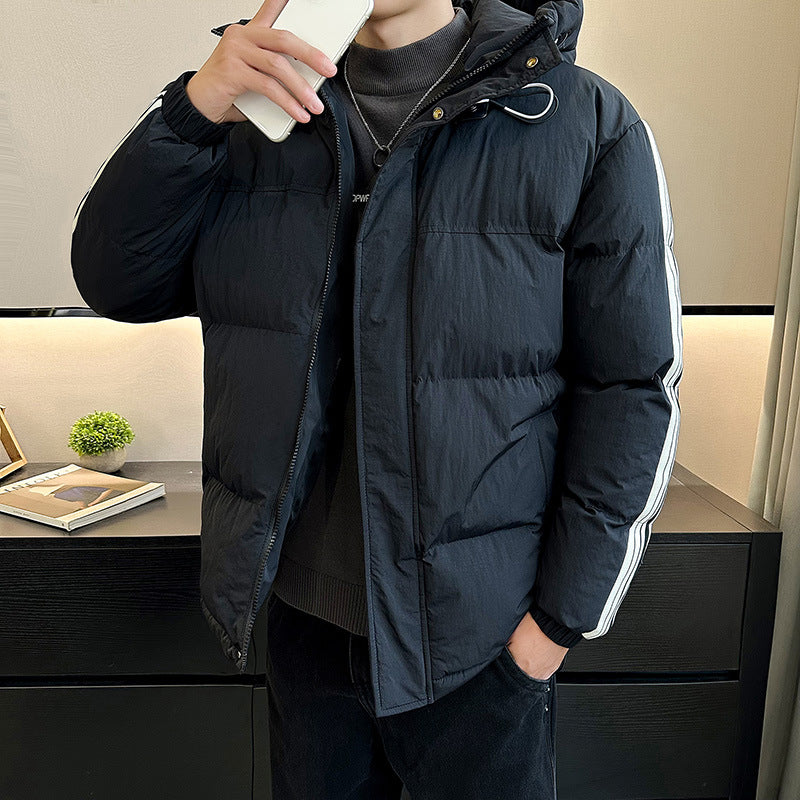 Men's fashionable and warm quilted jacket with adjustable hood Lisslune